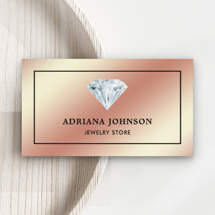 Rose Gold Solitaire Diamond Jewellery Store Jewell Business Card