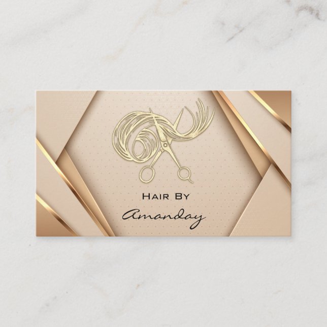 Rose Gold SPA Logo Wellness Hair Stylist  Business Card (Front)