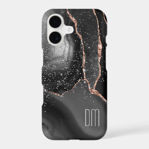 Rose Gold Sparkle Abstract Monogram