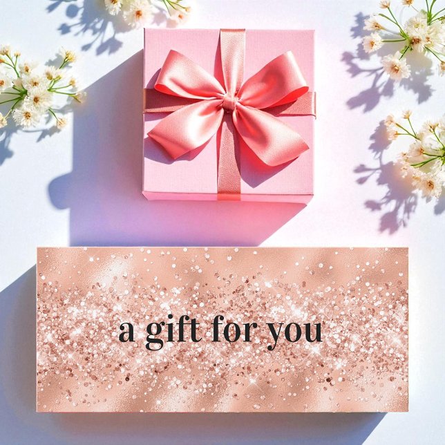 Rose Gold Sparkle Business Gift Certificate (Creator Uploaded)