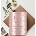 Rose Gold Sparkle Diamonds 80th Birthday  Invitation<br><div class="desc">Elegant rose gold diamonds on a rose gold background.</div>