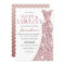 Rose Gold Sparkle Dress 50th Birthday Invite