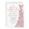 Rose Gold Sparkle Dress 60th Birthday Invite