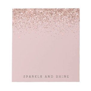 Rose Gold Sparkle Faux Glitter Notepad