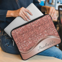 Rose Gold Sparkle Glam Bling Personalised Metal