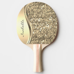 Rose Gold Sparkle Glam Bling Personalised Metal Ping Pong Paddle