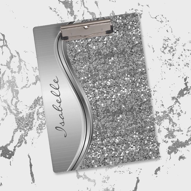 Rose Gold Sparkle Glam Bling Personalised Monogram Clipboard (Creator Uploaded)