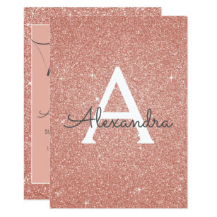 Rose Gold Sparkle Glitter 13th Thirteen Birthday Invitation