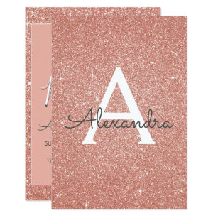 Rose Gold Sparkle Glitter 40th Birthday Party Invitation