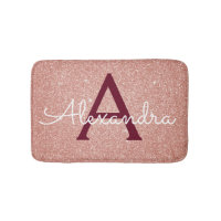Rose Gold Sparkle Glitter Monogram Name & Initial
