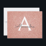 Rose Gold Sparkle Glitter Sweet 16 Save the Date<br><div class="desc">Rose Gold Sparkle Glitter Sweet Sixteen Monogram Name and Initial Birthday Party Save the Date Invitation. This invitation is perfect for the Rose Gold Sparkle Glitter Sweet 16 Birthday Party looking to celebrate in Pink Rose Gold.</div>
