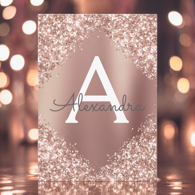 Rose Gold Sparkle Glitter Sweet Sixteen Birthday Invitation (Creator Uploaded)