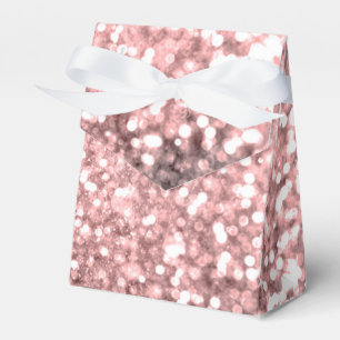 Rose Gold Sparkle Lights Girls Glittery Sparkly Favour Box