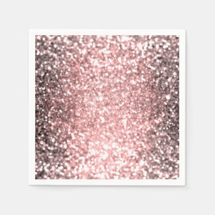 Rose Gold Sparkle Lights Girls Glittery Sparkly Napkin