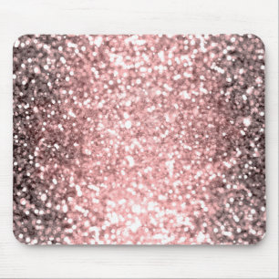 Rose Gold Sparkle Lights Glitter Sparkly Glamour Mouse Pad