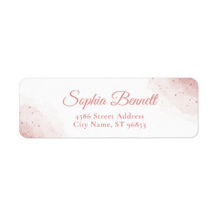 Rose Gold Sparkle Return Address Label