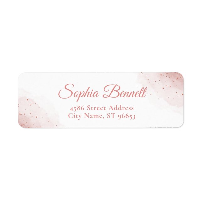 Rose Gold Sparkle Return Address Label (Front)