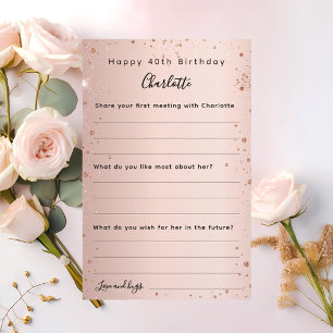Rose gold sparkles birthday wishes card