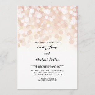 Rose Gold Sparkles Wedding Invitation