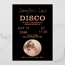 Rose gold sparkling disco ball Bride's last disco
