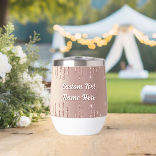 Rose Gold Sparkly Drips Add Name Text Personalised