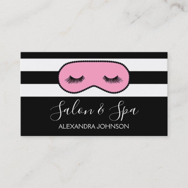 Rose Gold Sparkly Glitter Modern Salon & Spa Business Card (Front)