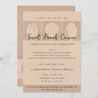 ROSE GOLD SPOON FORK COOKERY CLASS INVITE TEMPLATE