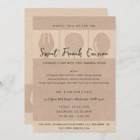 ROSE GOLD SPOON FORK COOKERY CLASS INVITE TEMPLATE
