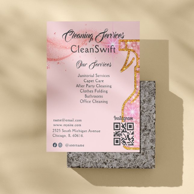 Rose Gold Spray Cleaner House Cleaning Flyer (Rose Gold Spray Cleaner House Cleaning Flyer)