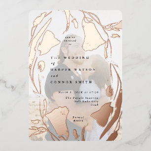 Rose Gold Spring Boho Wildflower Wedding Photo