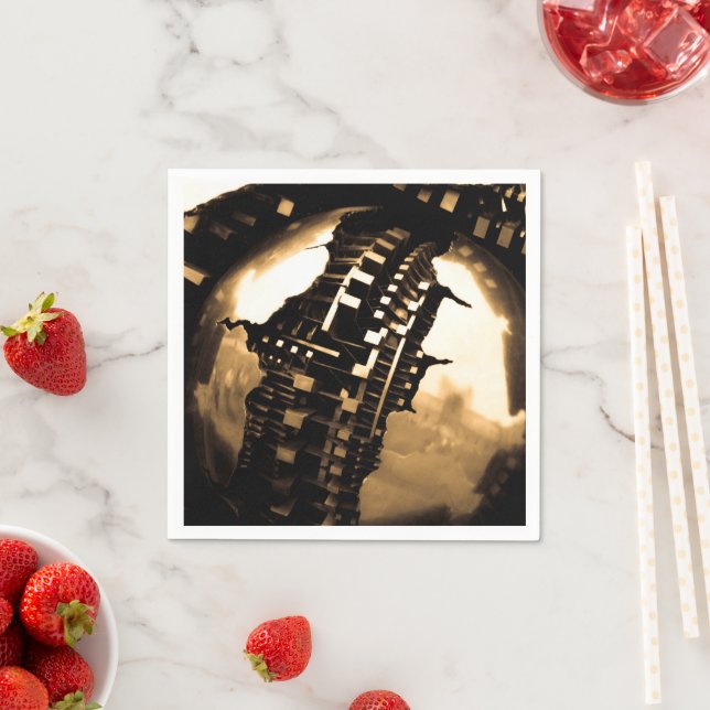 Rose Gold Steampunk Napkin (Insitu)