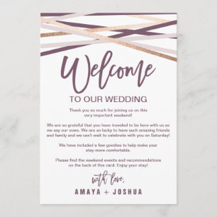 Rose Gold Streamers Welcome Letter & Itinerary Program