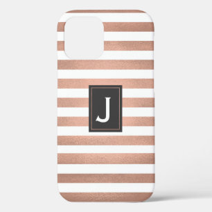 Rose Gold Stripes  iPhone 12 Case