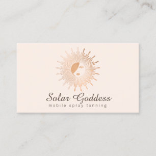 Rose Gold Sun Goddess Girl Beauty Salon Pink Business Card