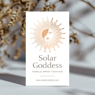 Rose Gold Sun Goddess Girl Spray Tanning Salon Business Card