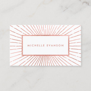 Rose Gold Sunburst Professional Business Card