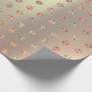 Rose Gold Swarovski Crystals Mint Copper Pink Wrapping Paper