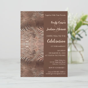 Rose Gold Swirl Wedding Invitation