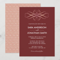 Rose Gold Swirls | Burgundy Wedding