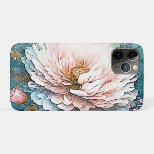 Rose Gold Teal Bloom Art iPhone 11 Pro Case