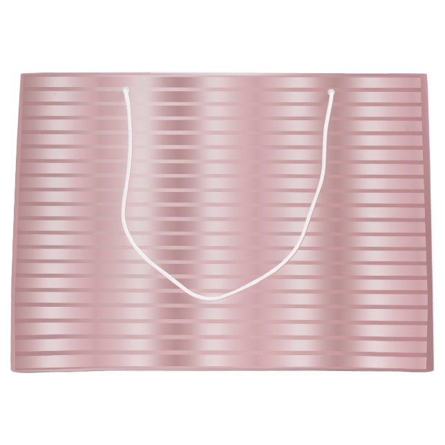Rose Gold Template Elegant Modern Trendy Glamourou Large Gift Bag (Front)