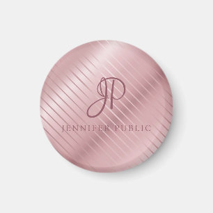 Rose Gold Template Monogram Modern Elegant Magnet