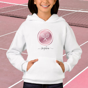 Rose Gold Tennis Kids Personalised Hoodie