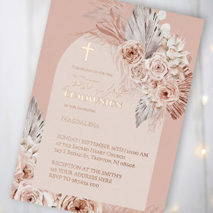 rose gold text First Holy Communion