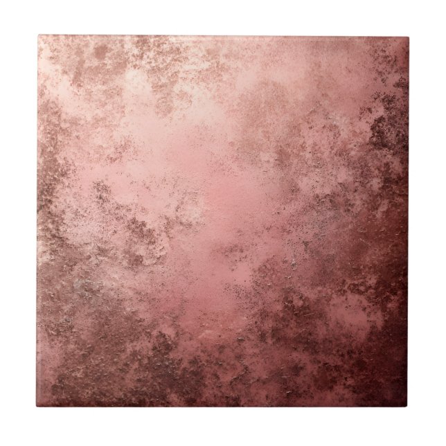 Rose Gold Textured Background  Ceramic Tile (Front)