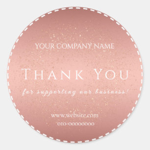Rose Gold Thank You Welcome Congratulations Classic Round Sticker