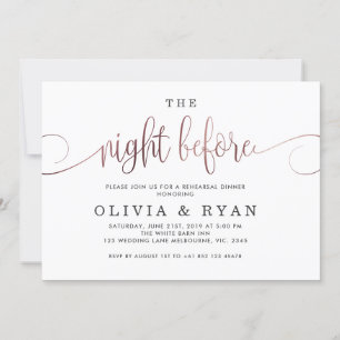 Rose Gold the night before Invitation