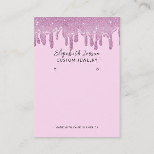 Rose Gold Theme Glitter Drops Jewellery Display Calling Card