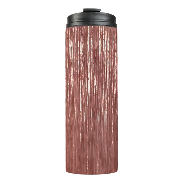 Rose Gold Tinsel Stripes Thermal Tumbler (Front)