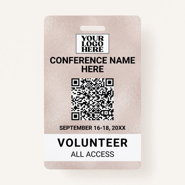 Rose Gold Trade Show Conference Event ID Badge (Front)